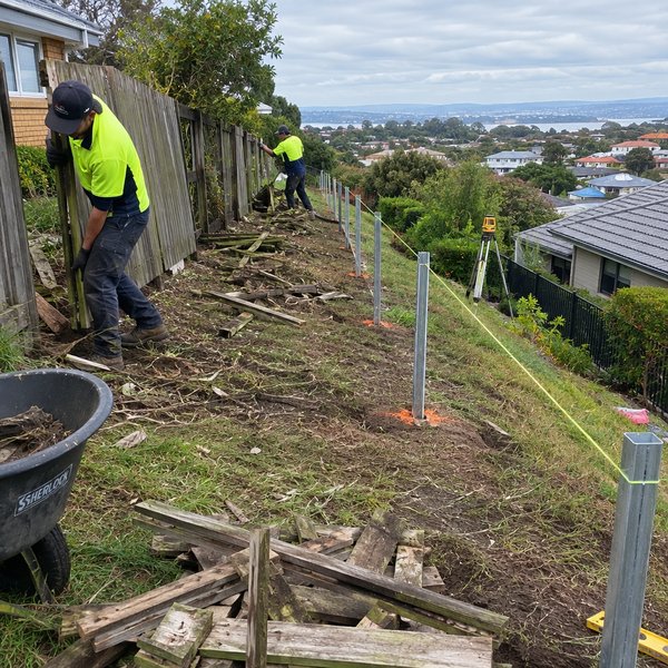 Colorbond Fencing - Step 3: Concreting Steel Posts and Fitting Fence Rails in Dandenong